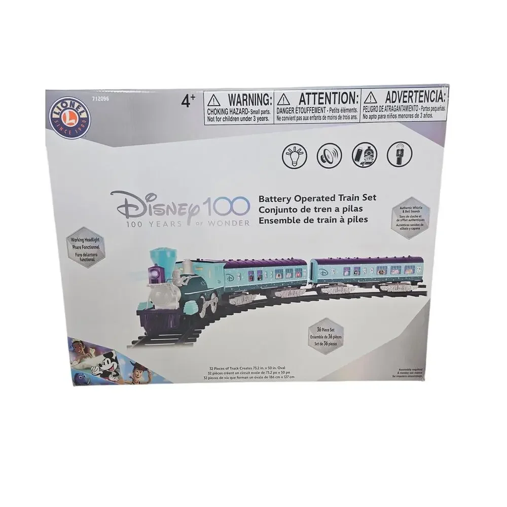 NEW Disney Lionel 100 Years Battery Operate Train Holiday Christmas 36 Piece Set
